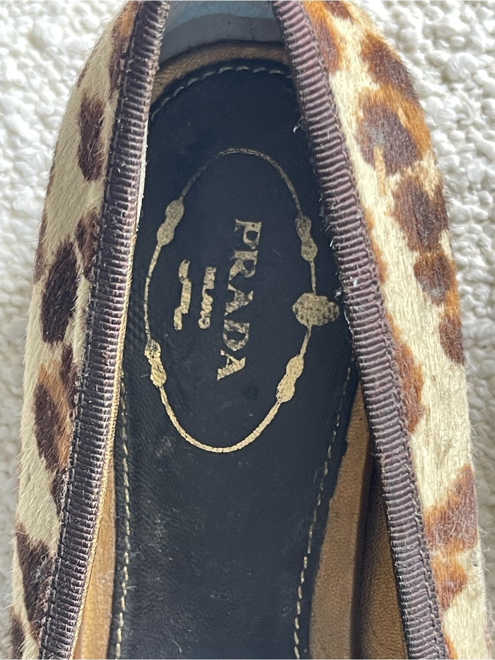 Prada Leopard-Print Ballet Flats in Brown and Beige - Picture 4 of 8